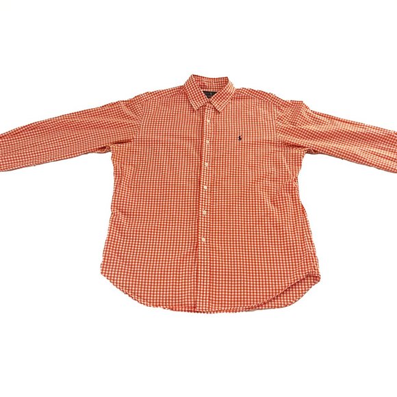 Polo Ralph Lauren Other - POLO RALPH LAUREN - Large L/G - Classic Fit Long Sleeve Shirt (Orange & White)